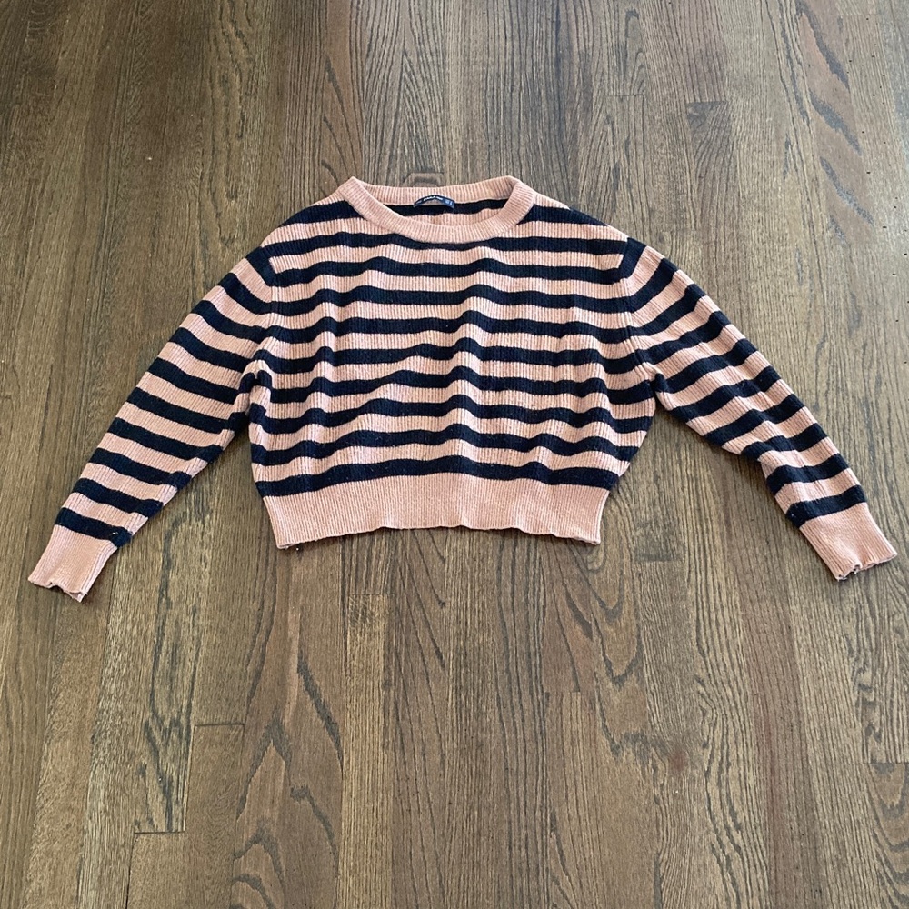Zara Brown and Black Striped Sweater Women’s